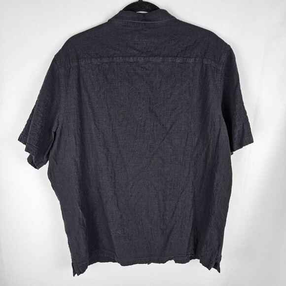 Allsaints Mens Black Mattole Ramskull Camp Shirt XL Relaxed Fit Short Sleeve - Picture 5 of 12